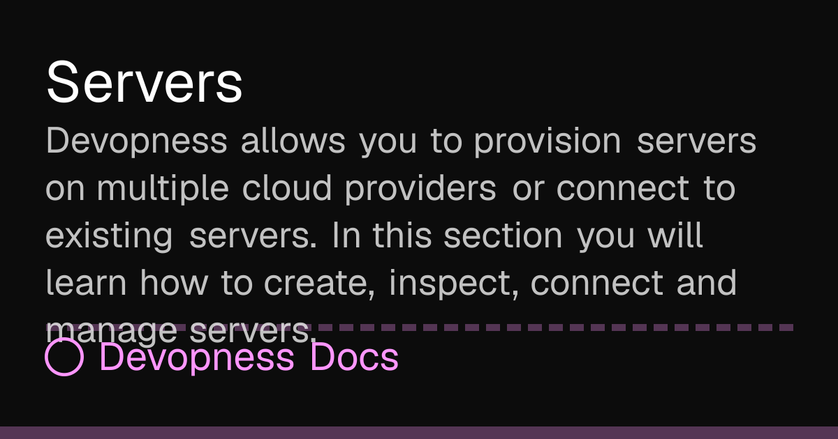 Servers | Devopness Docs